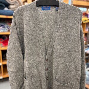 Vintage 80’s Pendleton Men’s 100% Wool Gray Button-Front Cardigan